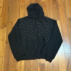 True Religion Black Hoodie with Patterned Design
